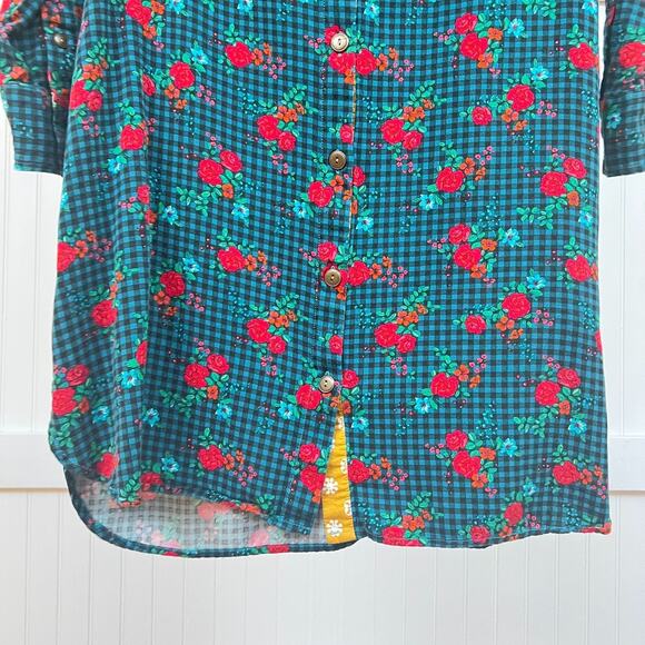 Matilda Jane Fa La La Floral Gingham Shirt Dress Long Sleeve Button Down - Picture 6 of 12